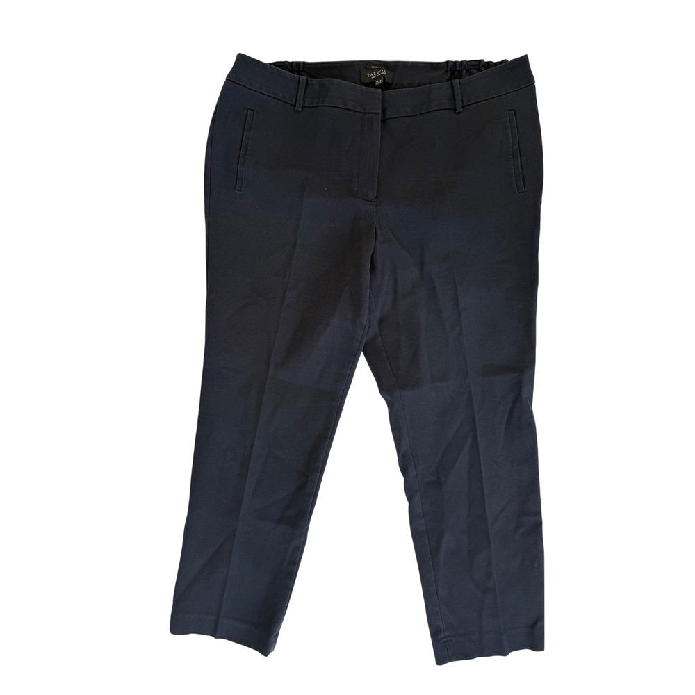 Talbots Womens Newport Ankle Pants 16W Petite Navy Workwear Office Slacks Preppy